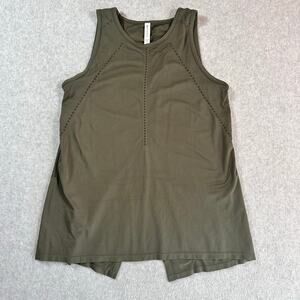 Athleta Foothill Seamless Split Back Tank Olive Green